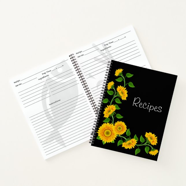 Rezept Notebook-Sonnenblumen Notizbuch (Innenseite)