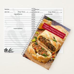 Rezept-Notebook - Veggie Vegan + Glutenfreie Weihn Notizbuch
