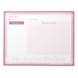 Rezept Notepad im Baby Pink Muster Notizblock