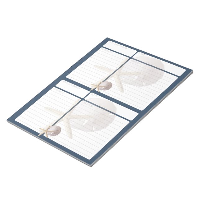 Rezept Page Sand Dollar und Starfish Zwei 12x18 Notizblock (angewinkelt)