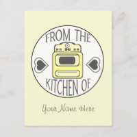 Rezept Postkarte - Retro Gelber Stove