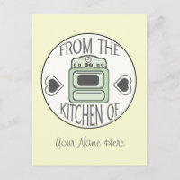 Rezept Postkarte - Retro Green Stove
