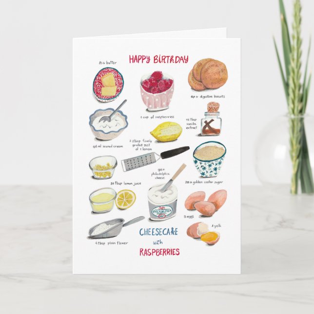 Rezept Rot und Gelb Geburtstagskäse Karte (Vorderseite)