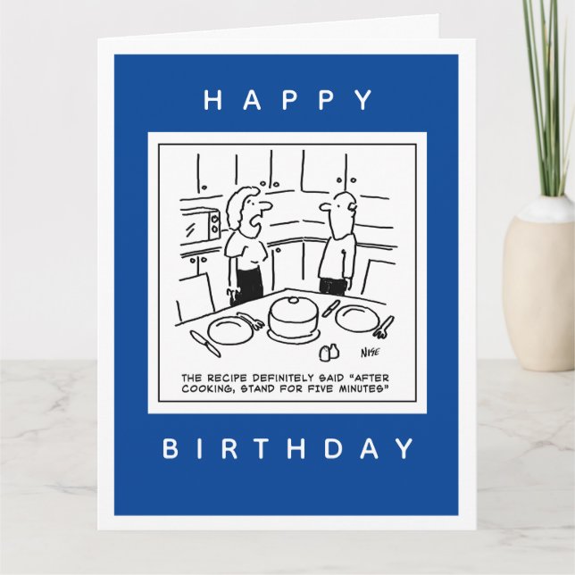 Rezept sagte Stand nach dem Kochen Cartoon Karte (Vorderseite)