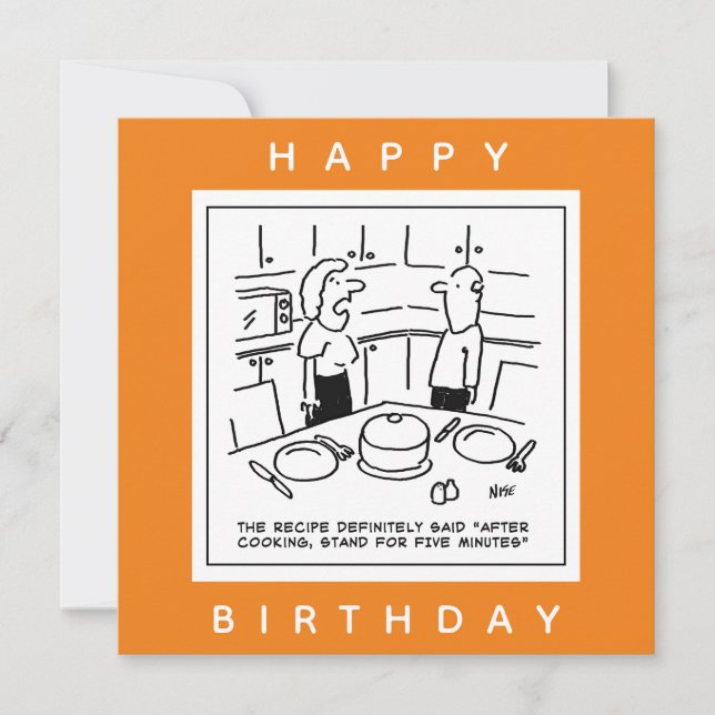 Rezept sagte Stand nach dem Kochen Cartoon Karte (Vorderseite)