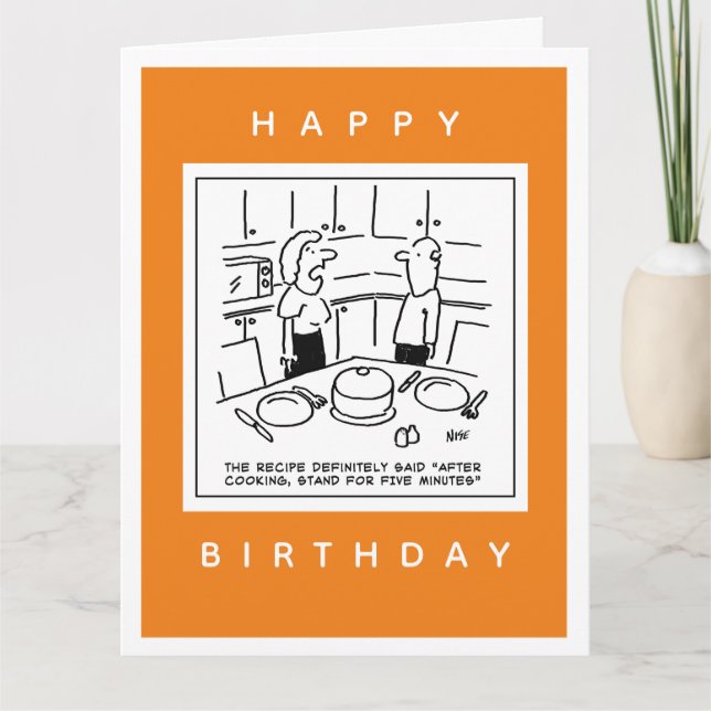 Rezept sagte Stand nach dem Kochen Cartoon Karte (Vorderseite)