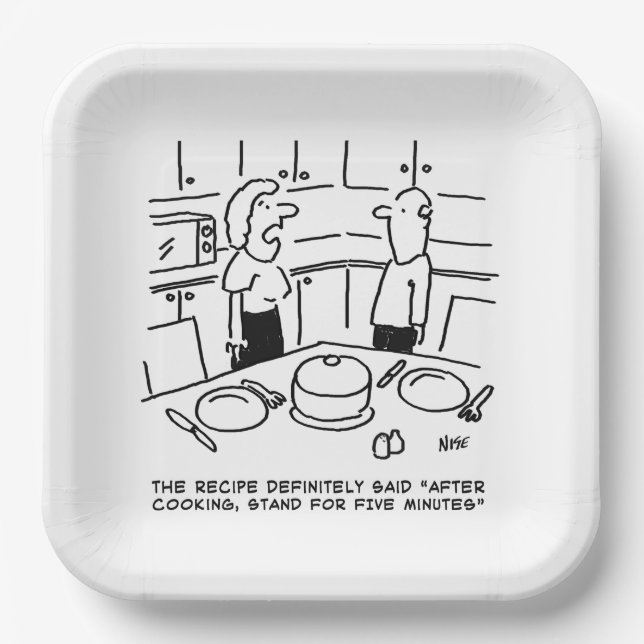 Rezept sagte Stand nach dem Kochen Pappteller (Vorderseite)