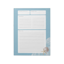 Rezept Seite Blue Sand Dollar und Spitze Notizblock