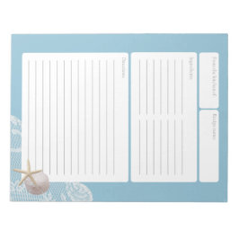 Rezept Seite Blue Sand Dollar und Spitze Notizblock