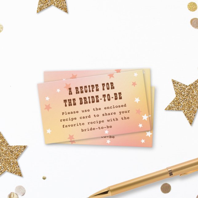 Rezept Western Hübsch Peach Stars Brautparty Begleitkarte (Von Creator hochgeladen)