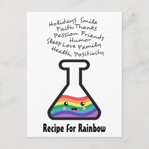 Rezept zum Erstellen eines eigenen Regenbogens in  Postkarte