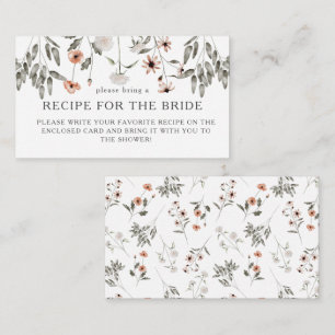 Rezeptanfrage für Brautparty mit Wildblumen Begleitkarte