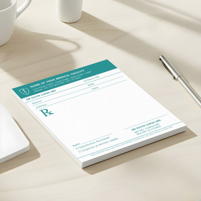 Rezeptblock für Ärzte in Teal Notizblock (Von Creator hochgeladen)