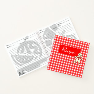 Rezeptbuch Binder für rote Gingham Kekse Notizbuch