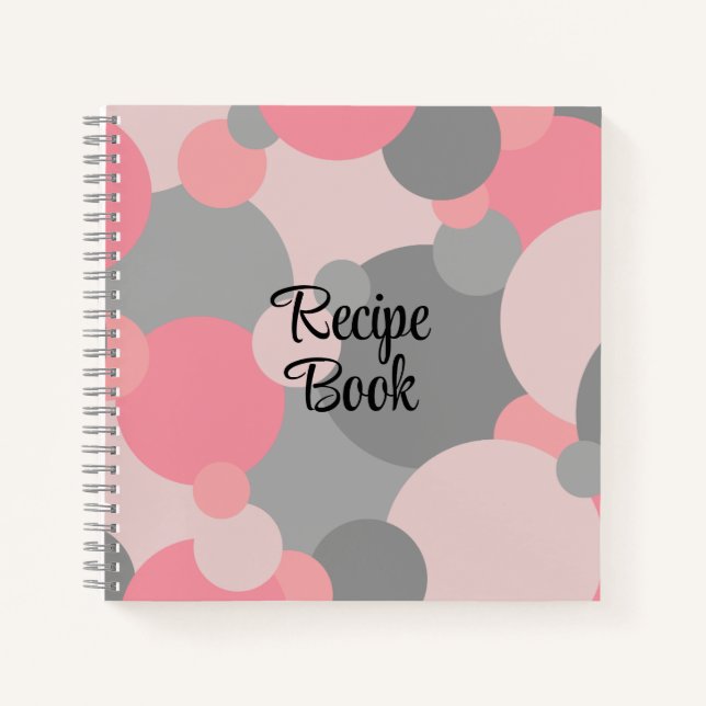 Rezeptbuch für rosa-graue Moleküle Notizbuch (Vorderseite)