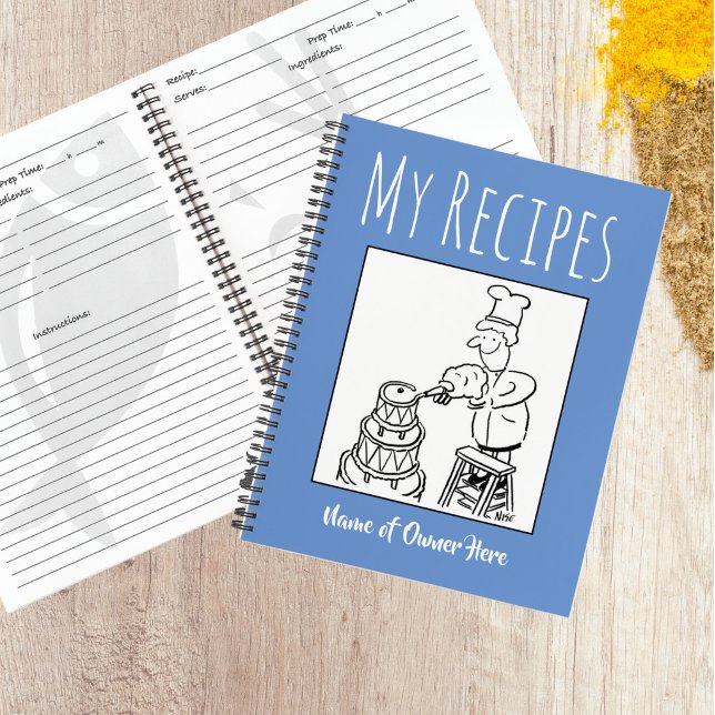 Rezeptbuch mit dem Namen des Eigentümers Notizbuch (Recipe Book)