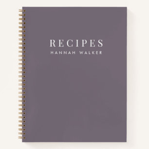 Rezepte   Elegant Minimal Anspruchsvoll Lila Notizbuch