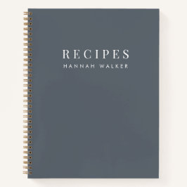 Rezepte | Eleganter Chic Stone Gray Ausgereift Notizbuch