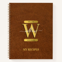 Rezepte für antike Imitate Leder- und Monogramm-Re Notizbuch