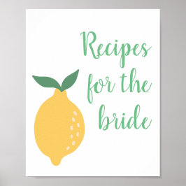 Rezepte für das Brautparty "Bride Lemon Themed" Poster