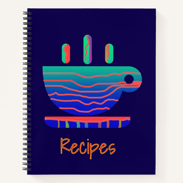 Rezepte für die blaue Kaffeepause Notizbuch (Vorderseite)
