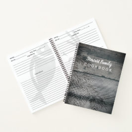 Rezepte für Familien Kochbuch Rustikales Holz Pine Notizbuch