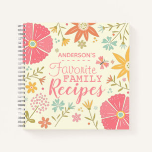 Rezepte für hübsche, Personalisierte Blumenfamilie Notizbuch