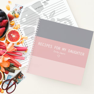 Rezepte für meine Tochter Modern Strip Keepake Notizbuch