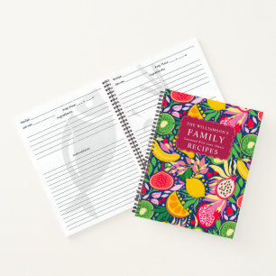 Rezepte für tropische Früchte Monogram Summer Patt Notizbuch