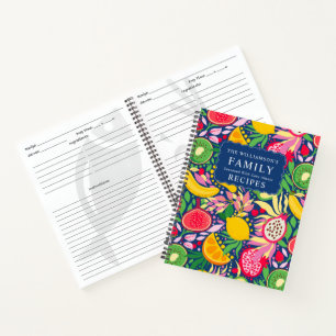 Rezepte für tropische Früchte Monogram Summer Patt Notizbuch