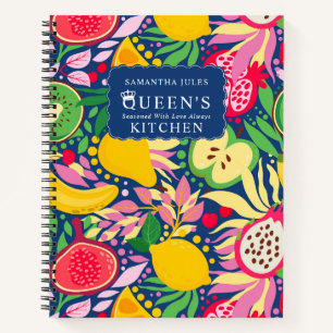 Rezepte für tropische Früchte Monogram Summer Patt Notizbuch