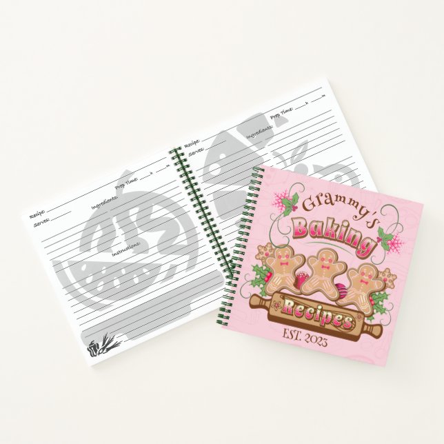 Rezepte für Vintages Rosa Notizbuch (Innenseite)