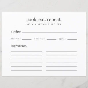 Rezepte Minimale Recipe Binder Umschließkarte