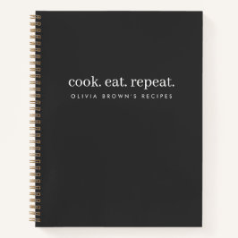 Rezepte | Minimalistische Kohle Graue Koch essen W Notizbuch