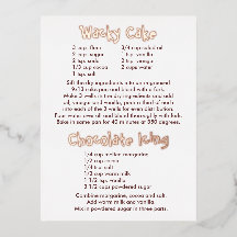 Rezepte Postkarte für abgebackenen Kuchen und Scho