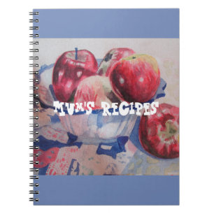 Rezepte Red Apple Frucht Watercolor Notebook von M Notizblock