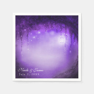 Rezeption für eine fantastische Hochzeit im violet Serviette