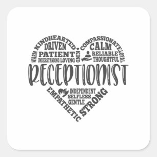 Rezeptionist, Sekretär, Schule Quadratischer Aufkleber