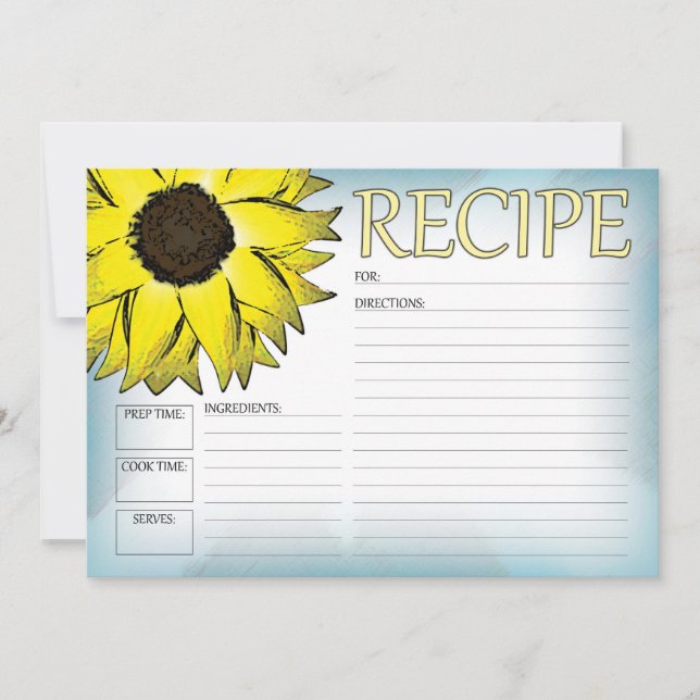Rezeptionskarte für Sonnenblumen (Vorderseite)