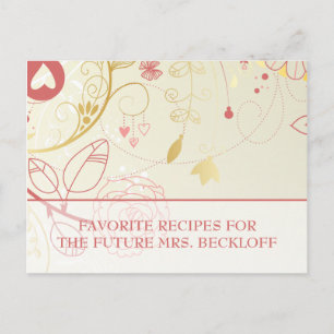 Rezeptionskarten für Brautparty - Vintage Blumenbe Postkarte