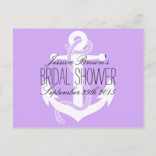 Rezeptionskarten für Nautische Anker-Brautparty Einladungspostkarte