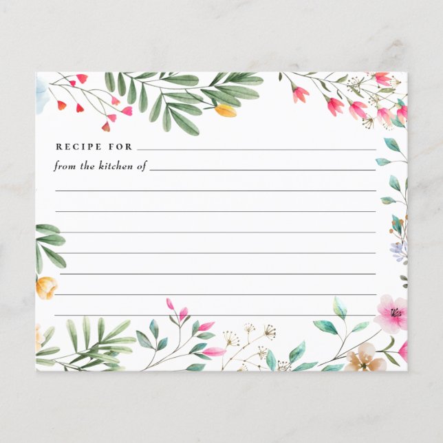 Rezeptionskarten für Wildblumen (Vorderseite)