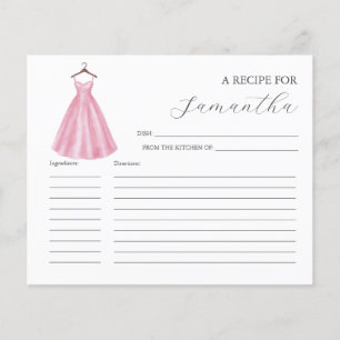 Rezeptionskarten Rosa Aquarellkleid