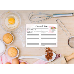 Rezeptkarte Florale Hochzeitsdusche Hinweiskarte