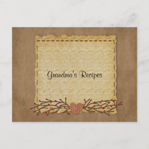 Rezeptkarte für altes Papier Postkarte
