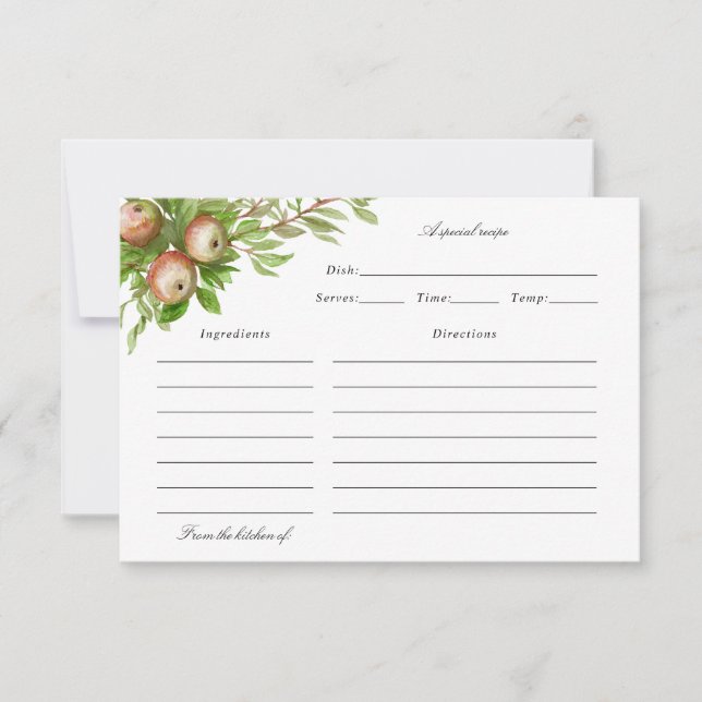 Rezeptkarte für Aquarelle Dankeskarte (Vorderseite)