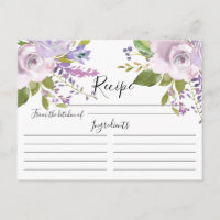 Rezeptkarte für die Wasserfarben der Lavendel