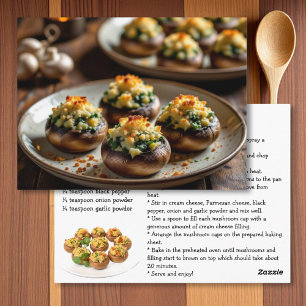 Rezeptkarte für gefüllte Pilze Postkarte