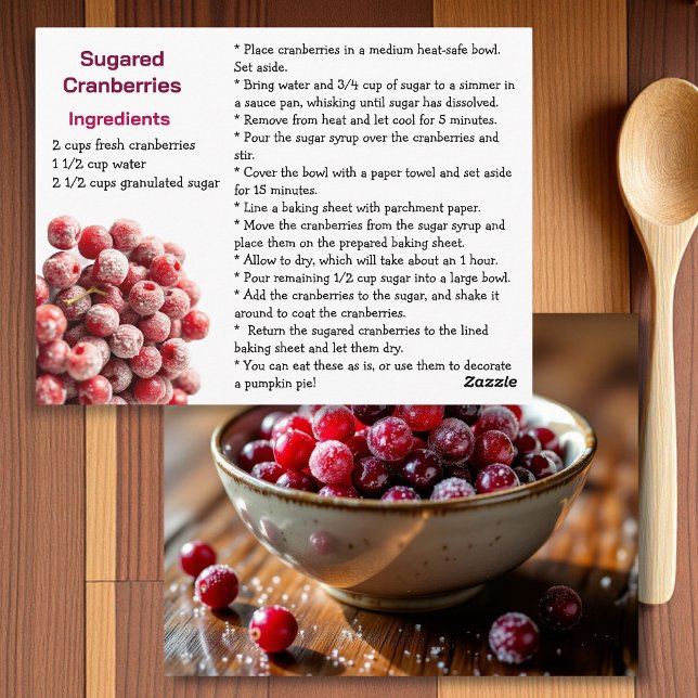 Rezeptkarte für gezuckerte Cranberries Postkarte (Von Creator hochgeladen)