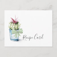 Rezeptkarte für Wasserfarbenkaktus